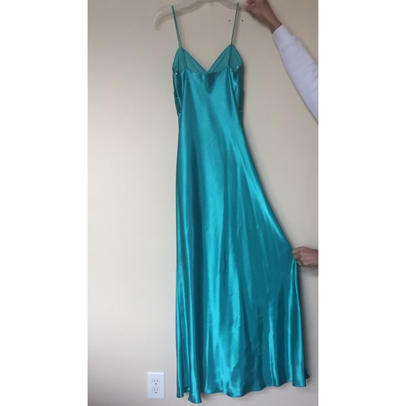ARIELLA teal sequin strap prom dress 👗 - Picture 5 of 7